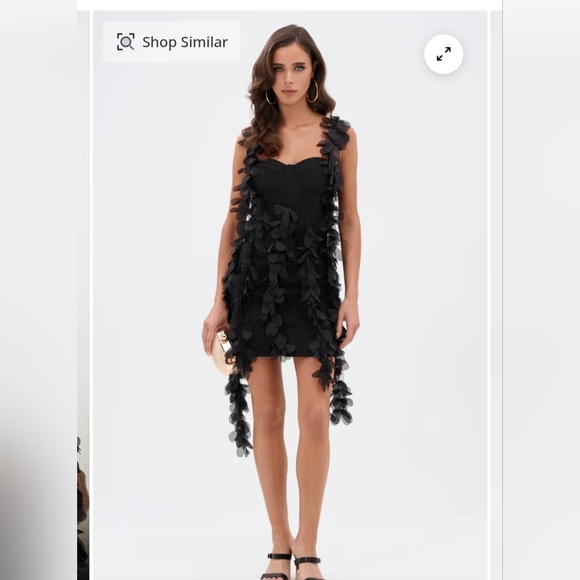 AKIRA COVER GIRL MIN DRESS WITH FLORAL APPLIQUES SIZE SMALL NWT - Picture 4 of 8